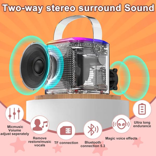 Mini Karaoke Machine for Kids - Portable Bluetooth Speaker