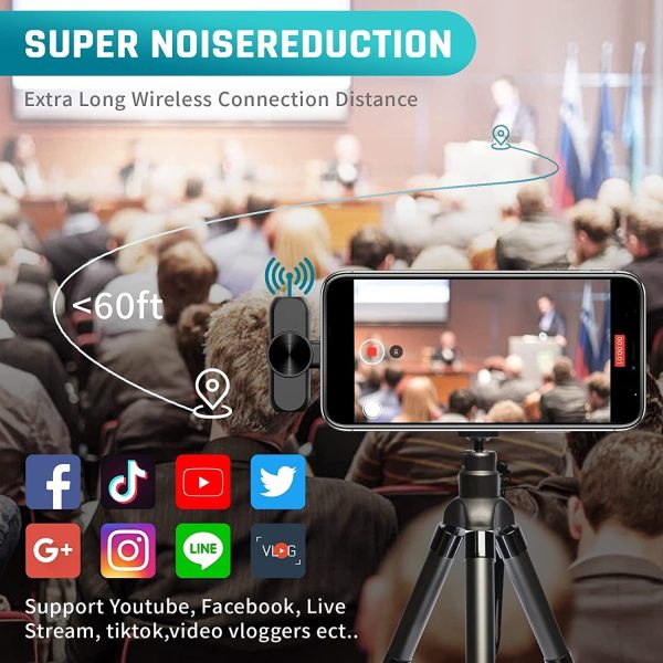 Wireless Noise Reduction Microphone for Type C Android Mobile Phones