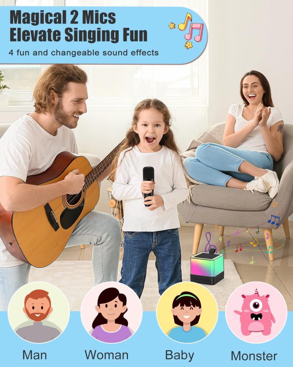 2 Wireless Karaoke Machine for Kids & Adults Portable Bluetooth Speaker