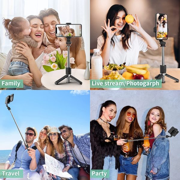 Portable Selfie Stick Handy Tripod with Detachable Wireless Remote