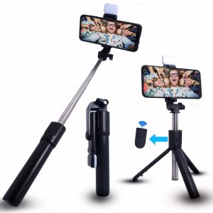 Bluetooth Selfie Sticks with Remote and Selfie Light